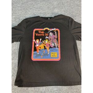 Steven Rhodes Tag Youre It Grim Reaper Graphic T-Shirt Black Mens Large